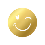 Smiley goud/ wit